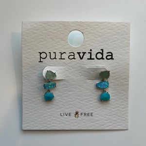 NWT Pura Vida Gemstone Drop Earrings